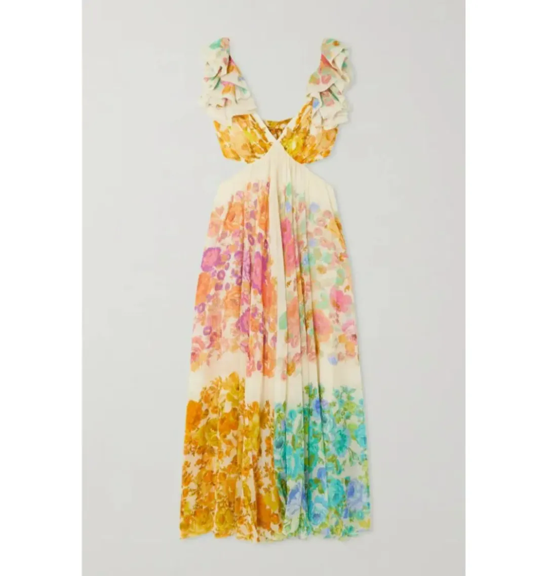 Zimmermann Raie Cut Out Dress Multi Size UK 10 for rent on The Volte - main image