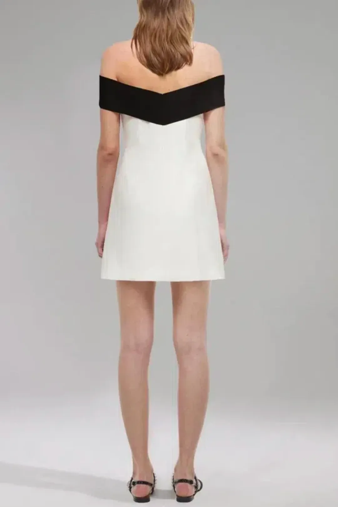 Self-Portrait Black and White Bow Dress Size UK 10 for rent on The Volte - main image