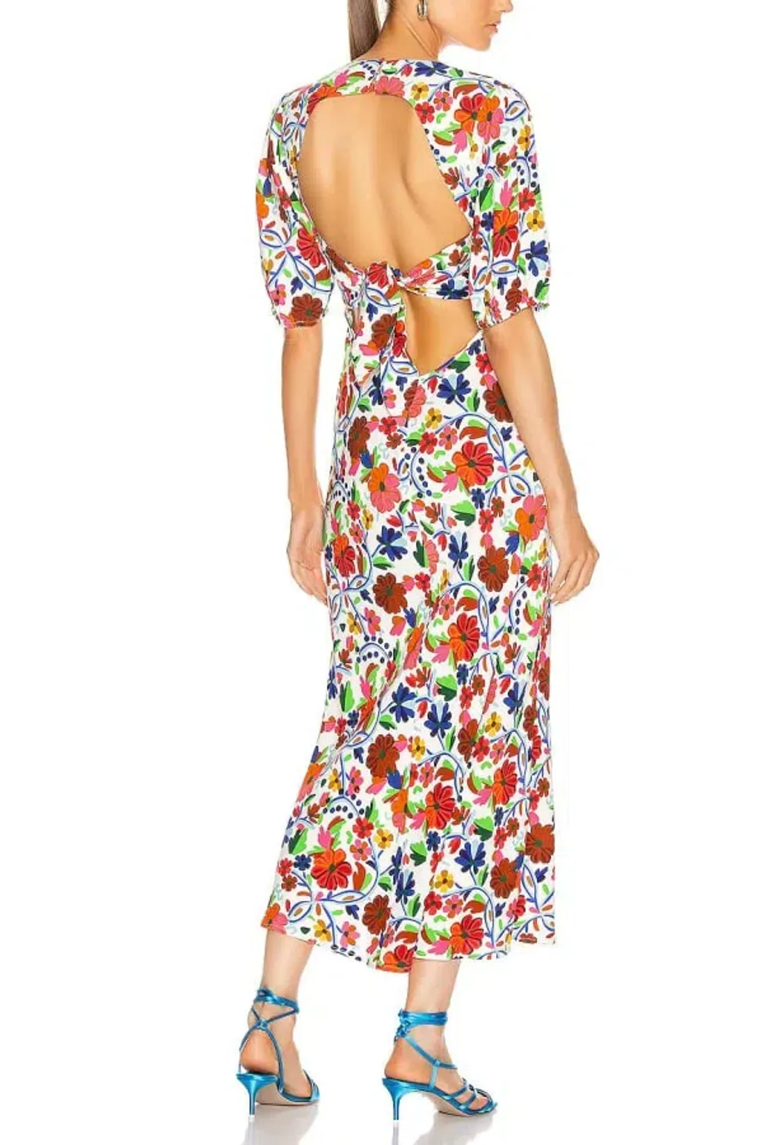 RIXO Steph Midi Dress Floral Size UK 10 for rent on The Volte - main image