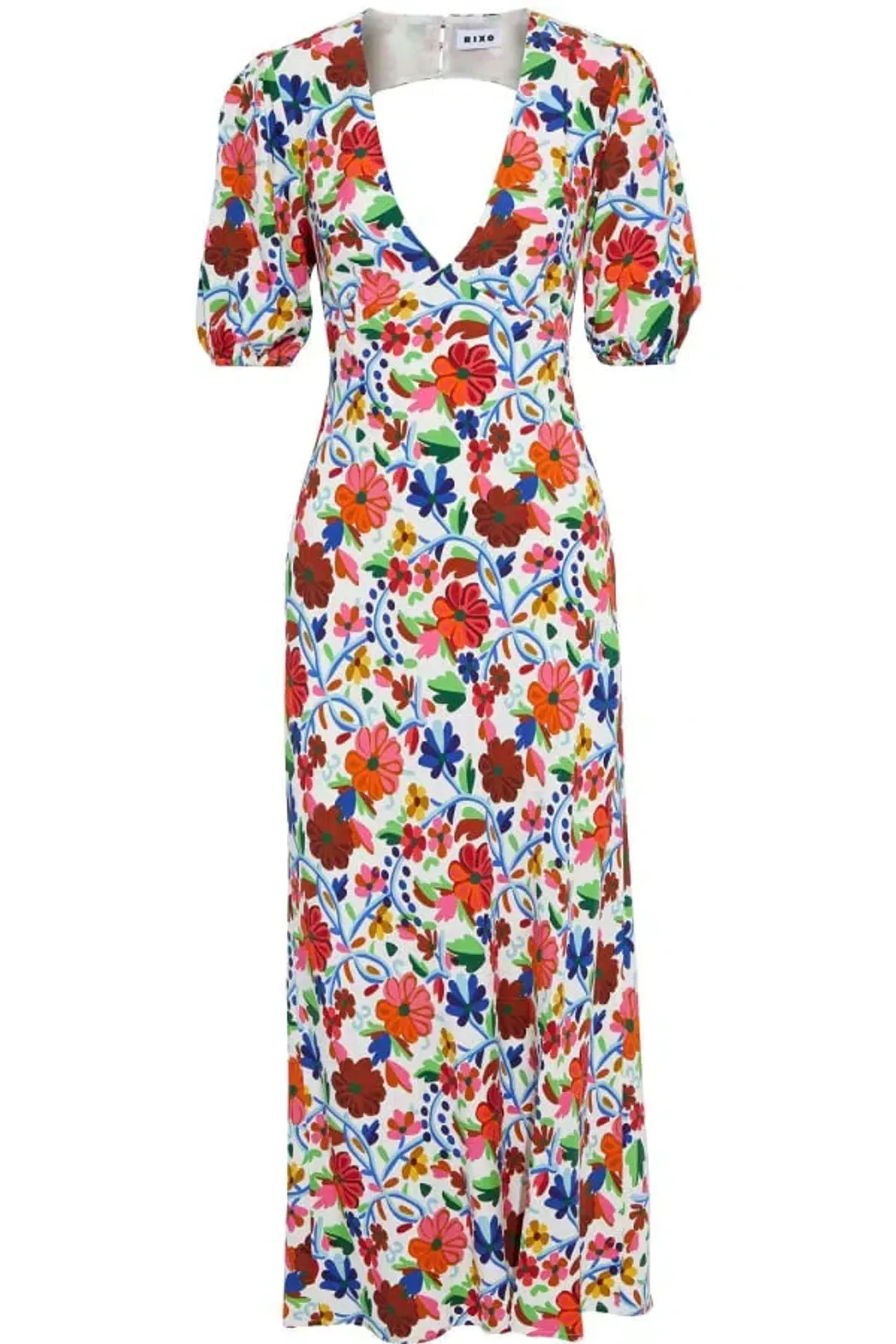 RIXO Steph Midi Dress Floral Size UK 10 for rent on The Volte - main image