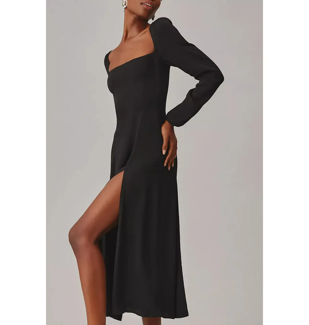 Reformation Sigmund Dress Black Size UK 10  for rent on The Volte - main image