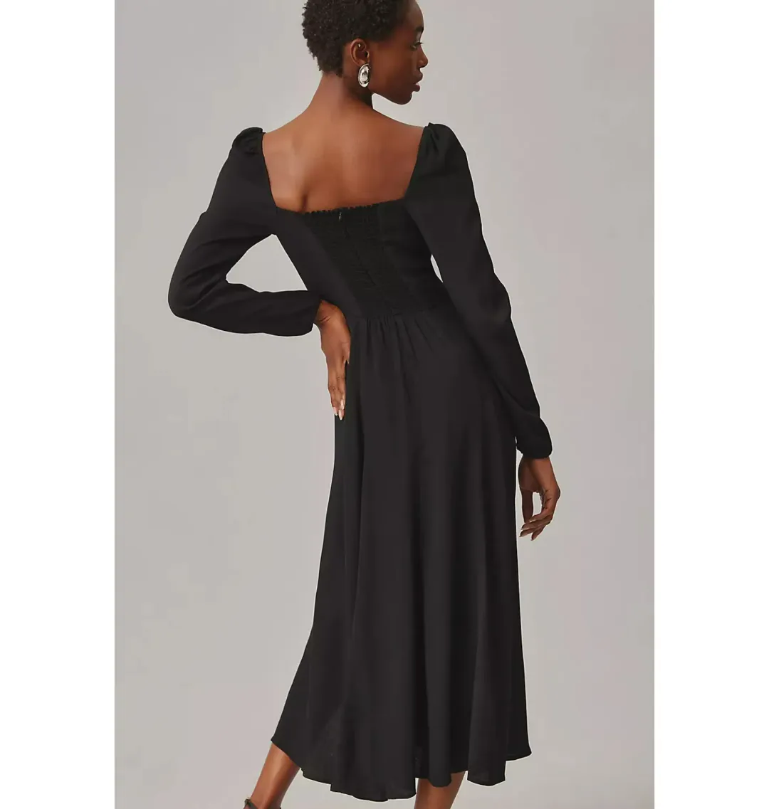 Reformation Sigmund Dress Black Size UK 10  for rent on The Volte - main image