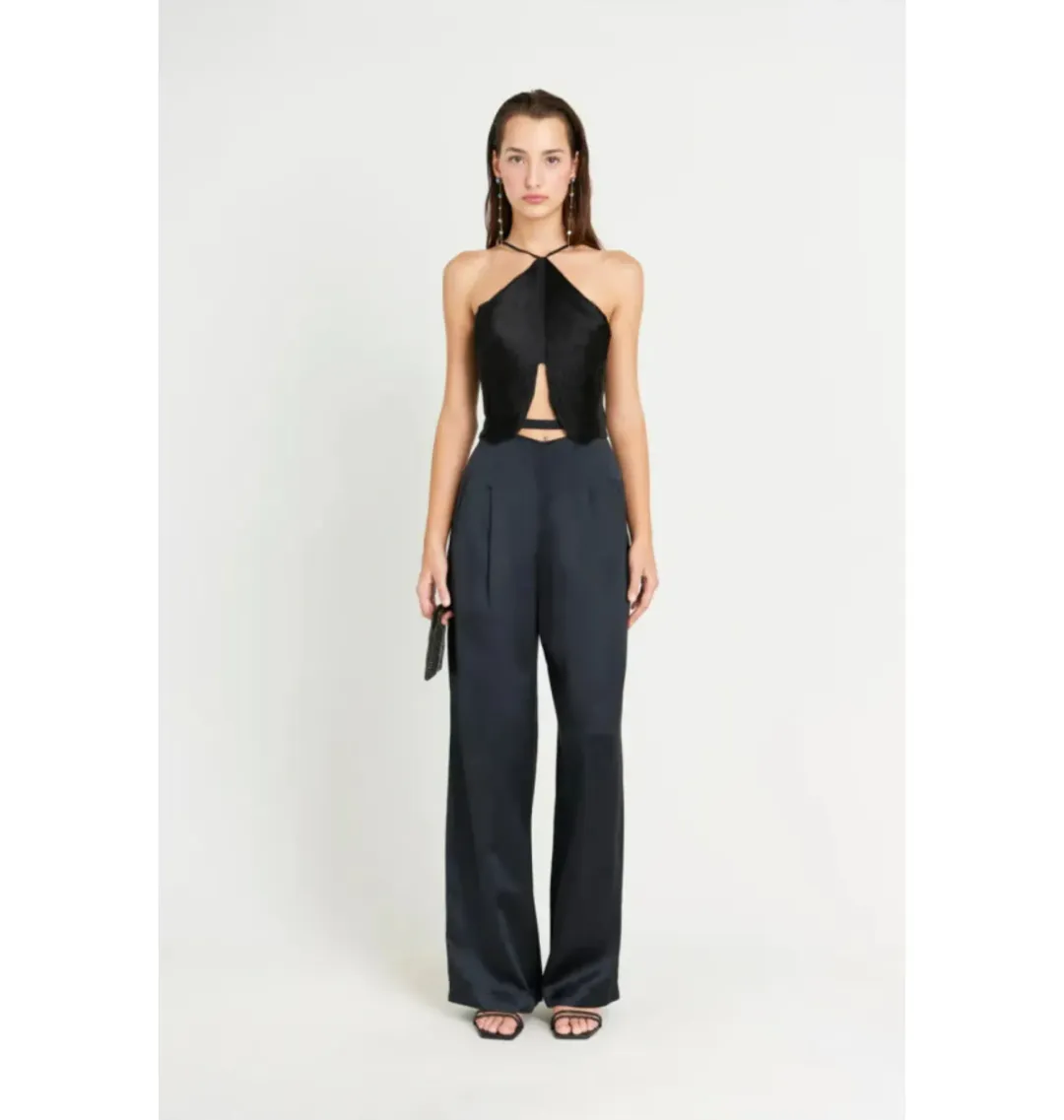 Cult Gaia Quella Fringe Top Black Size L / UK 12  for rent on The Volte - main image