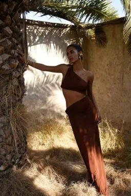 Rat & Boa Isamaya  Maxi Dress Brown Size UK 10 for rent on The Volte - image 4