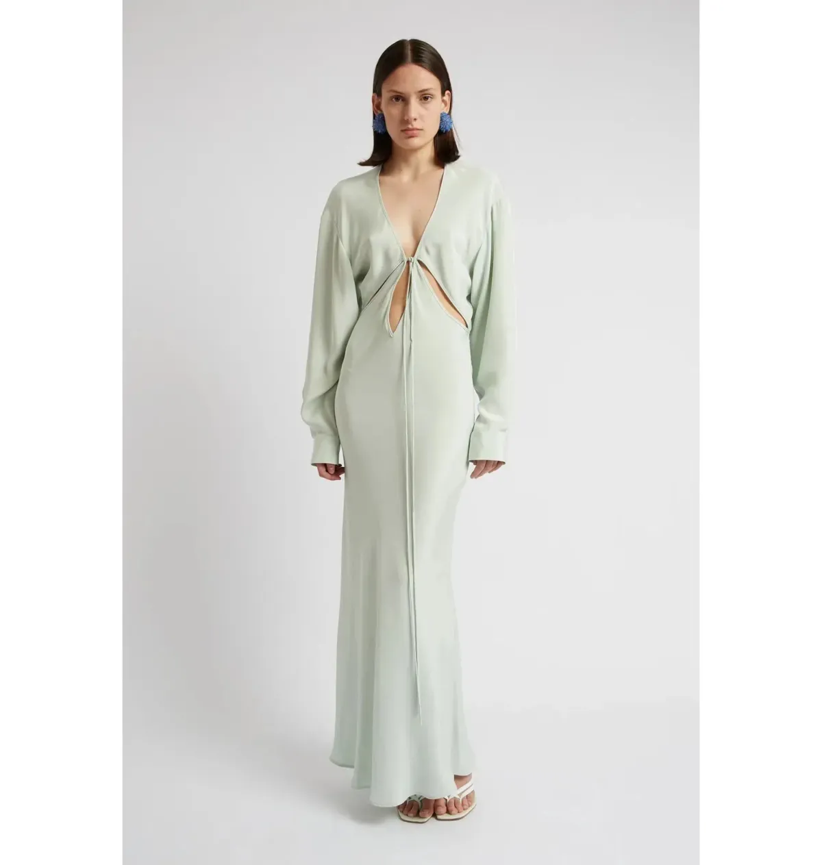 Christopher Esber Triquetra Silk Dress Mint Size UK 10 for rent on The Volte - main image