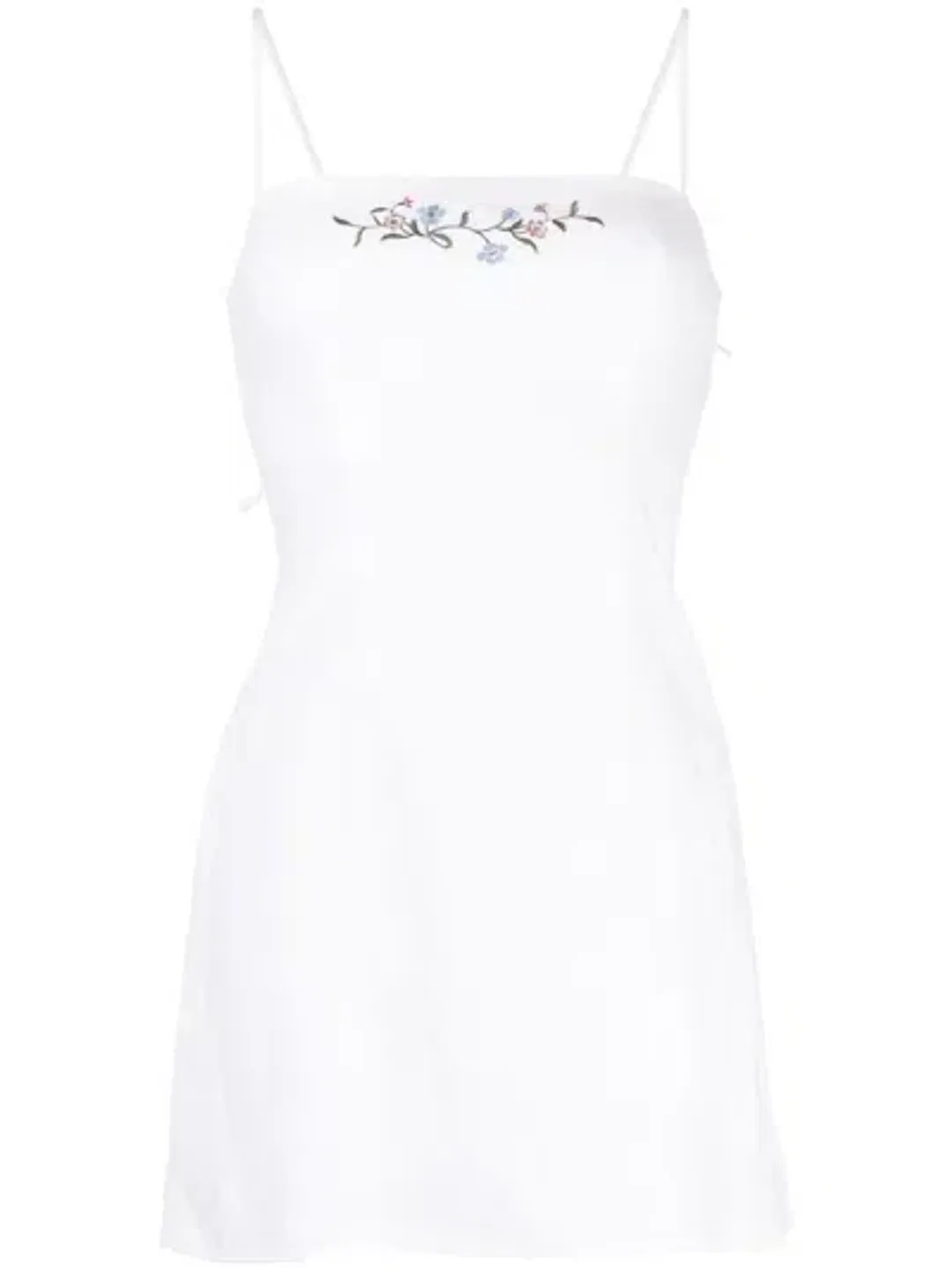 Reformation Tovianna Linen Mini Dress White Size UK 12 for rent on The Volte - main image