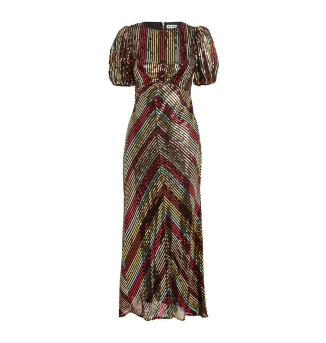 Rixo Daisy Sequin Dress Multi Size UK 12 for rent on The Volte - main image