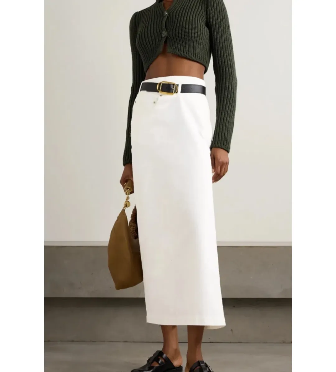Loewe Deconstructed Denim Skirt White Size 8  for rent on The Volte - main image