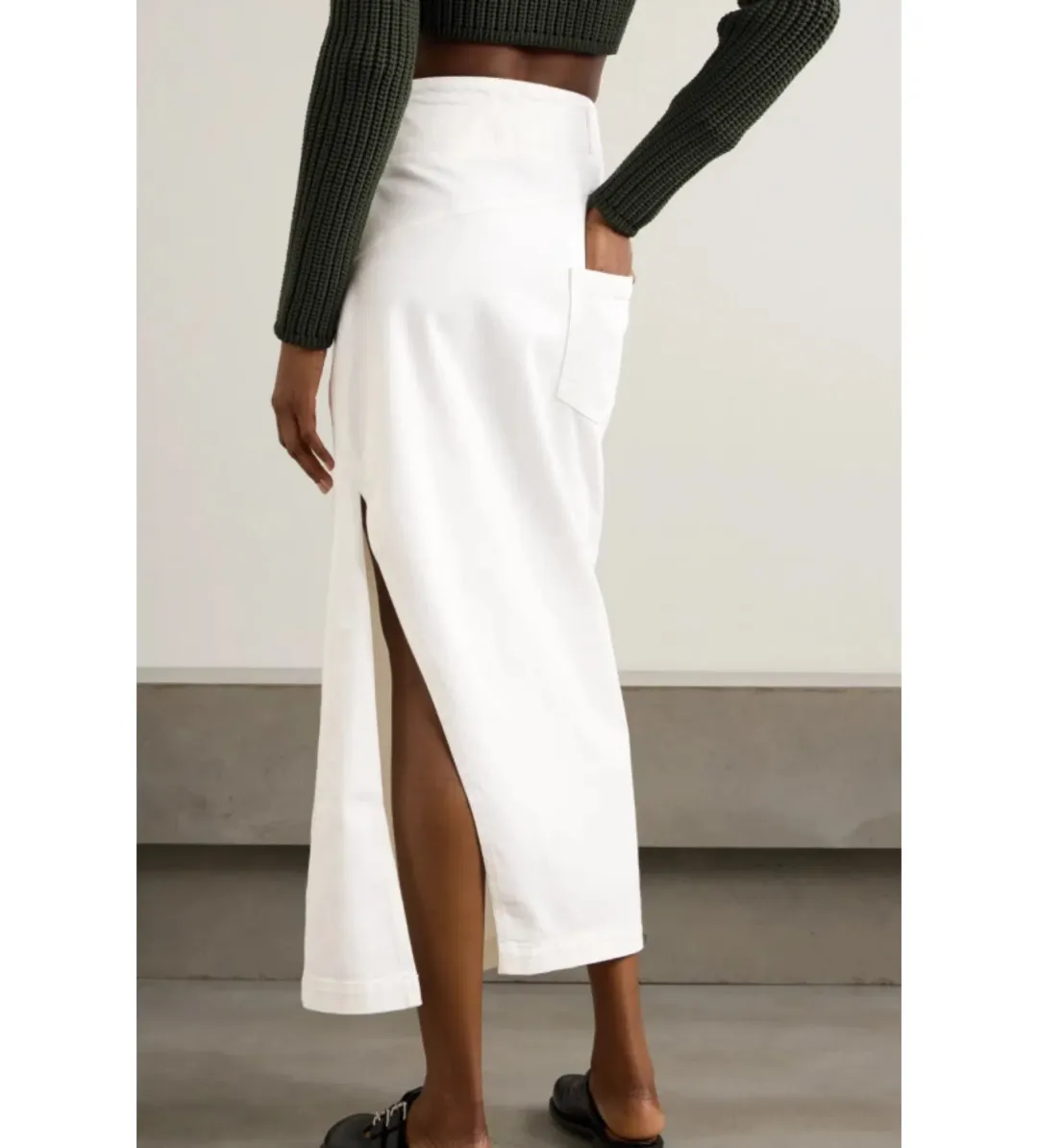Loewe Deconstructed Denim Skirt White Size 8  for rent on The Volte - main image