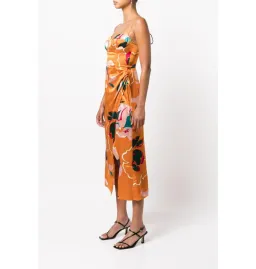 Reformation Marguerite Flambe dress Orange Floral Size UK 12 for rent on The Volte - image 2