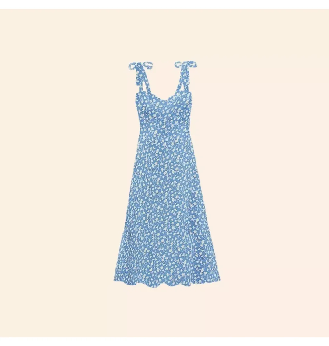 Reformation Nikita Dress Marie Blue Floral Size UK 12 for rent on The Volte - main image