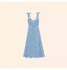 Reformation Nikita Dress Marie Blue Floral Size UK 12 for rent on The Volte - image 1