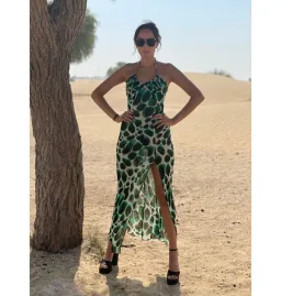 Rat & Boa Vivi Dress in Green Leopard Print Size UK 12 for rent on The Volte - image 3