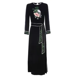 Rixo Tiger Moon Midi Dress Black Size UK 10 for rent on The Volte - image 2