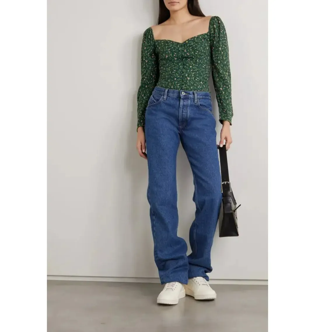 Reformation Clio Top Green Size UK 12 for rent on The Volte - main image