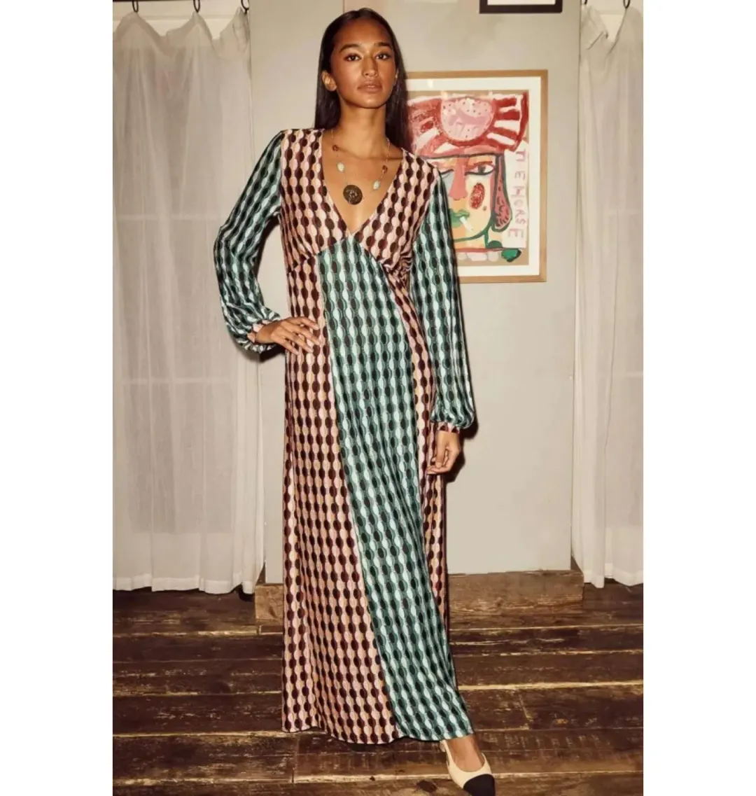 Rixo Phoebe Crochet Knit Dress Multi Size UK 10 for rent on The Volte - main image