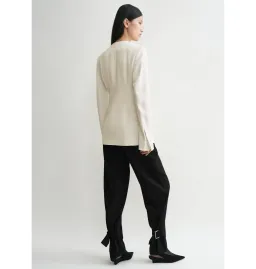 Totême Collarless Blazer Ecru Size UK 10 for rent on The Volte - image 4