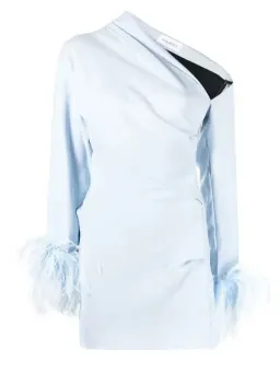 16ARLINGTON Adelaide Feather Mini Dress baby blue Size UK 10 for rent on The Volte - image 3