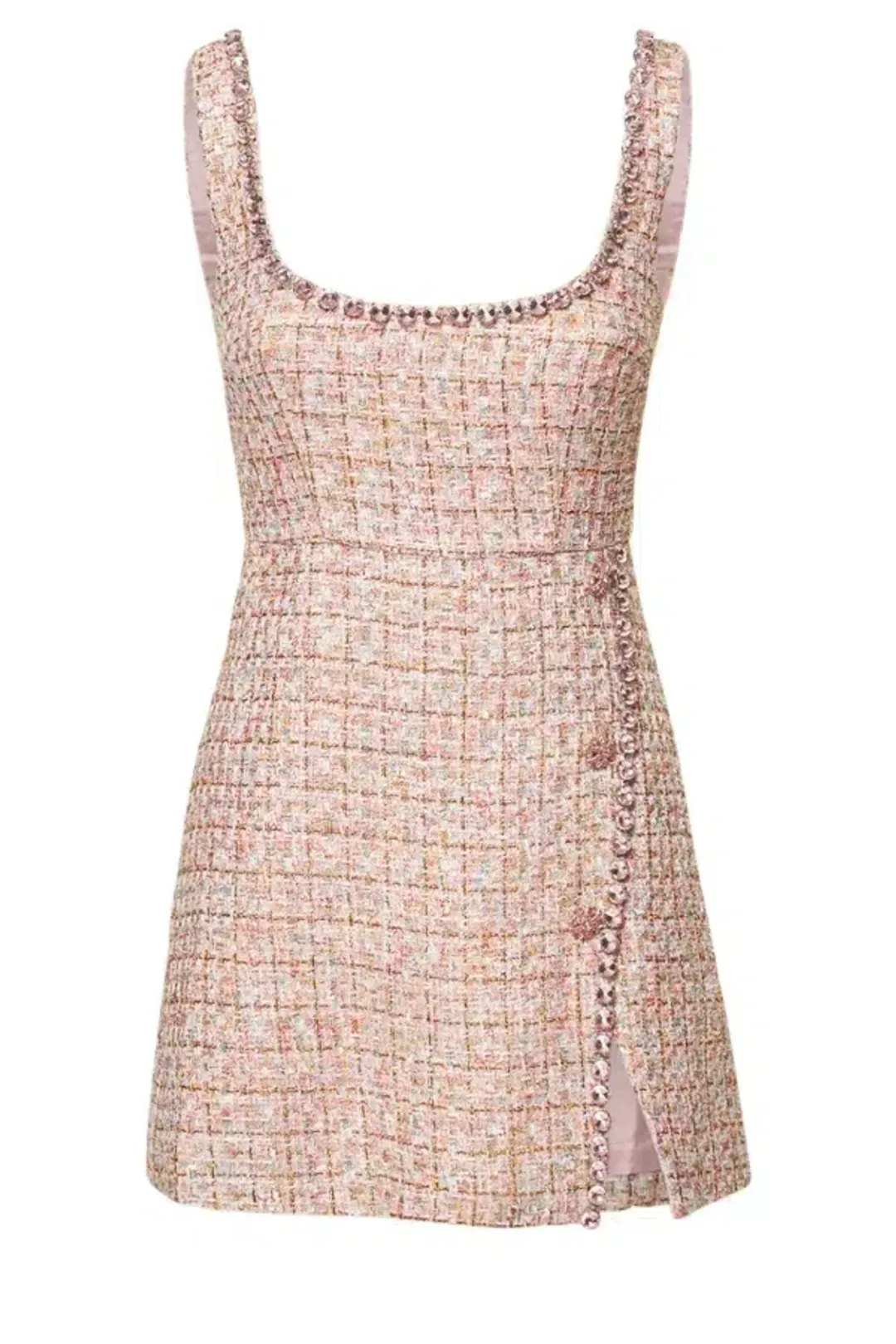 Self-Portrait Pink Boucle Mini Dress Size UK 12 for rent on The Volte - main image
