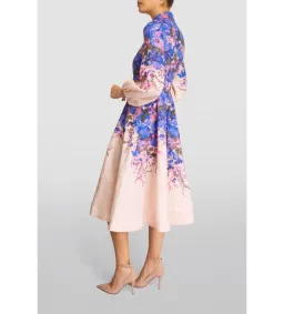 Zimmermann High Tide Buttoned Midi Dress in Purple Ikat Floral Size 1/Au 10 for rent on The Volte - image 2