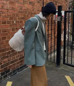 Musier Paris Candice Pinstriped Blazer Green Size UK 10 for rent on The Volte - image 4