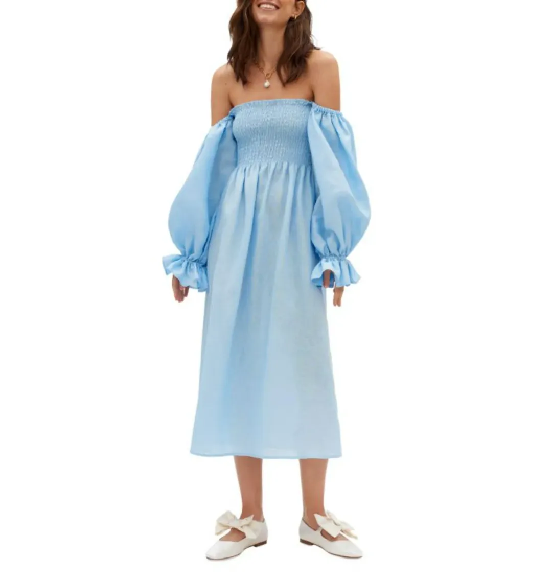 Sleeper Atlanta Dress Blue Size UK 10 for rent on The Volte - main image