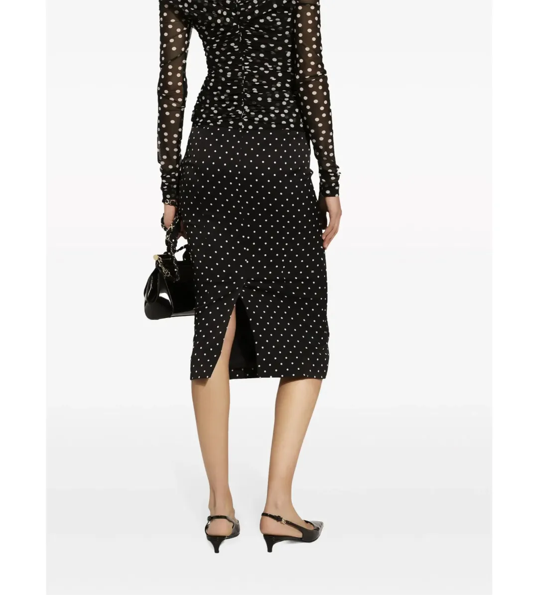 Dolce & Gabanna Polka Dot Pencil Skirt Size 42 / UK 10 for rent on The Volte - main image