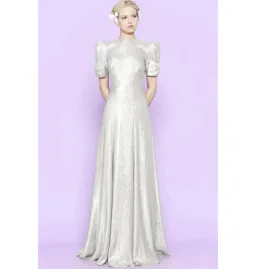 The Vampire’s Wife American Chevron Lame Gown Silver Size UK 10 for rent on The Volte - image 1
