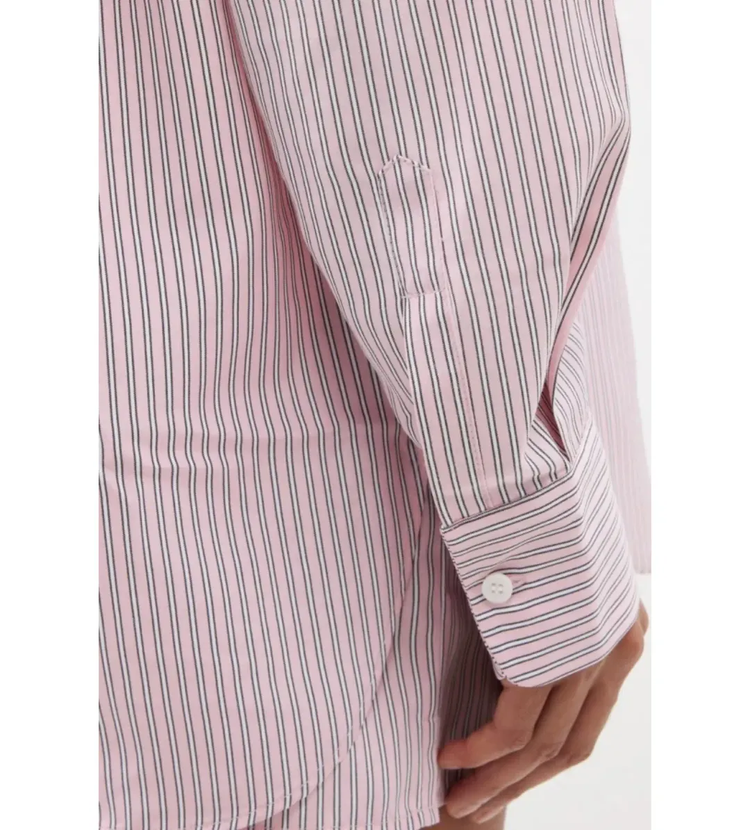 Frankie Shop Lui Striped Shirt and Shorts Pink Twill Size L/UK 12 for rent on The Volte - main image