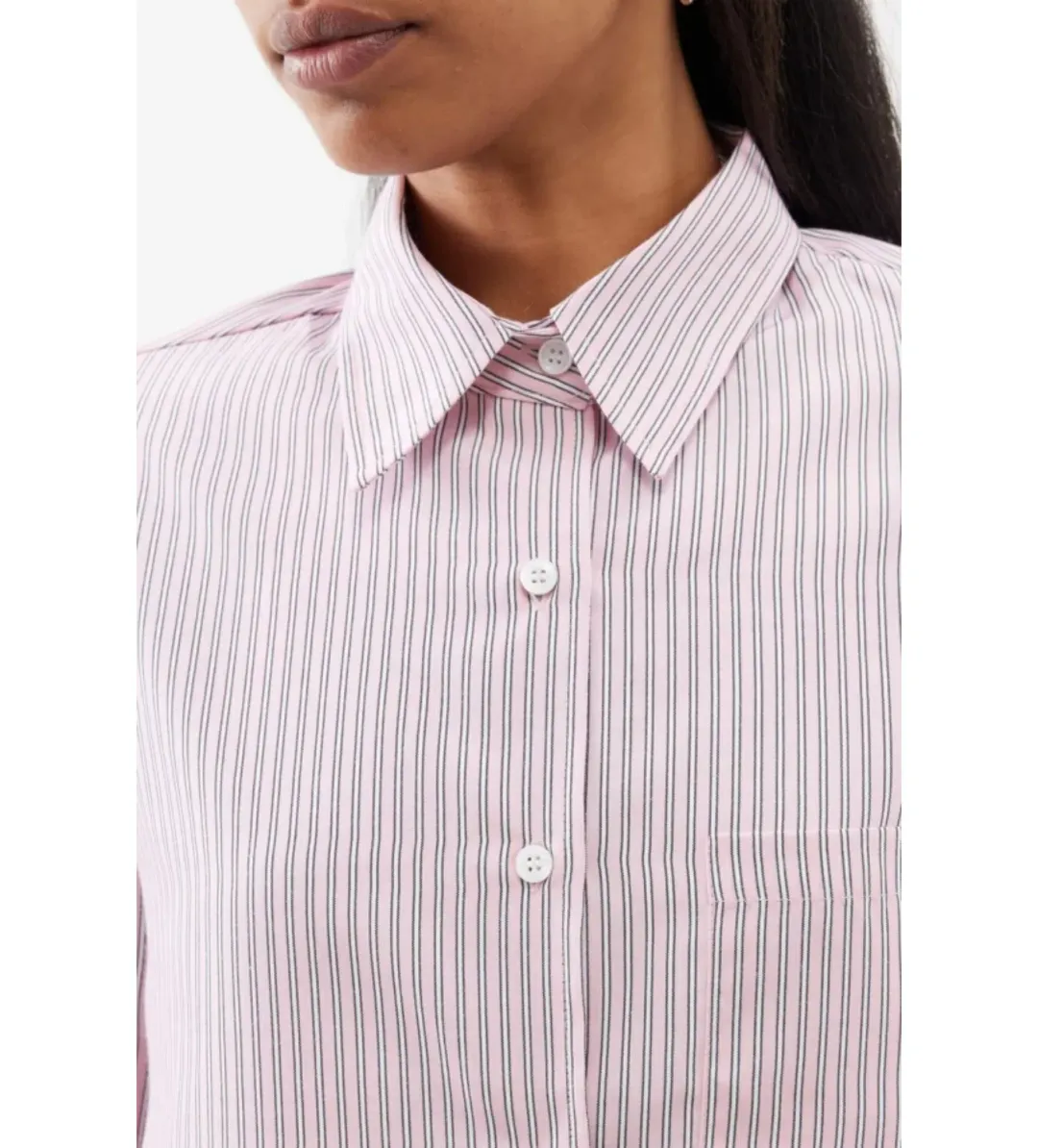 Frankie Shop Lui Striped Shirt and Shorts Pink Twill Size L/UK 12 for rent on The Volte - main image
