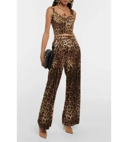 Dolce & Gabbana Leopard Silk Trousers UK 10 for rent on The Volte - image 1