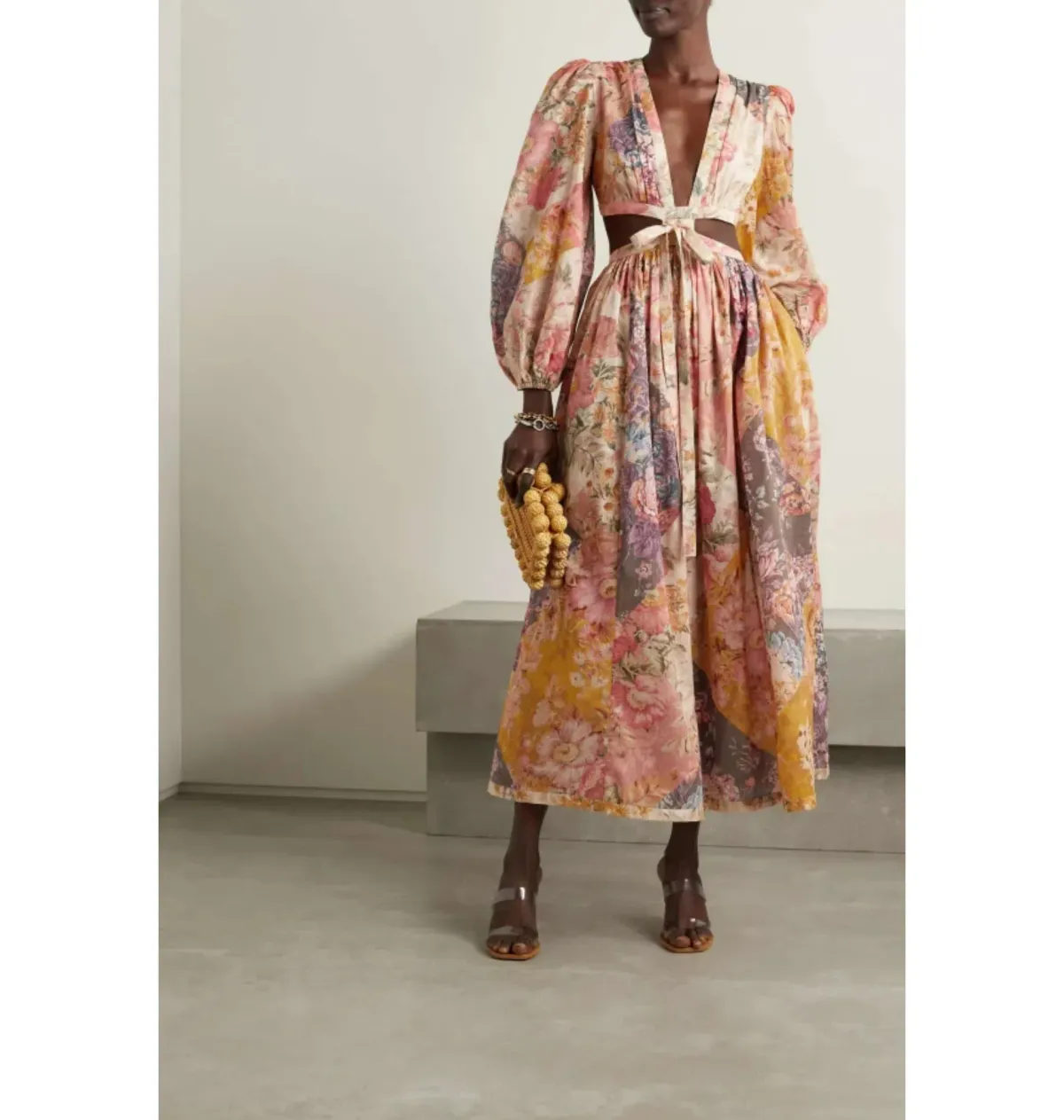 Zimmermann Patti Spliced Midi Dress Floral Size 2 / UK 12 for rent on The Volte - main image