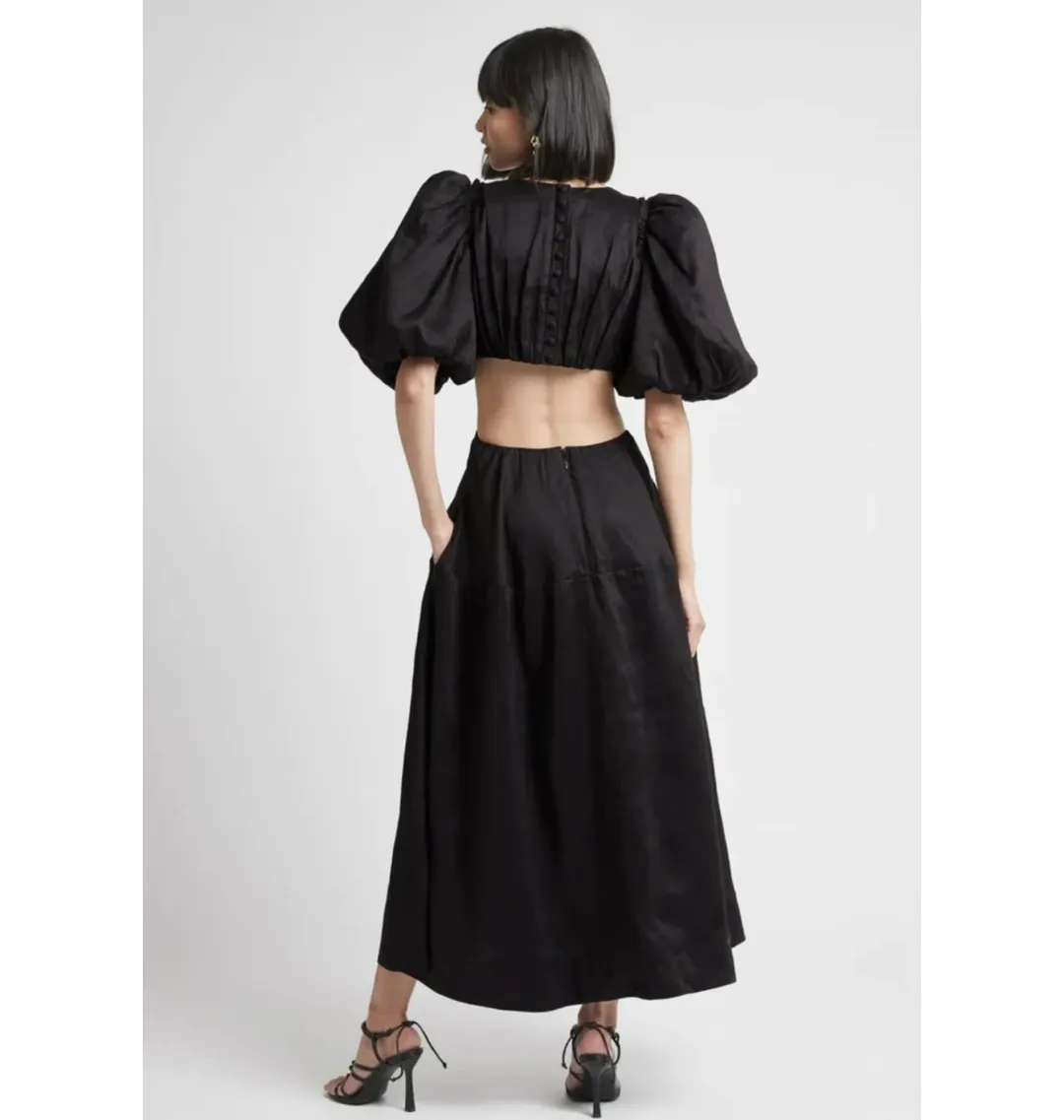 Aje Vanades Cut Out Dress Black Size UK 10 for rent on The Volte - main image