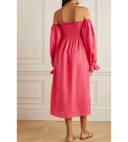 Sleeper Atlanta Midi Dress Pink Size S/UK 8 for rent on The Volte - image 2