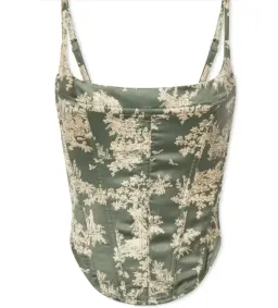 Miaou Venus Silk Corset Top Moss Size L/UK 12 for rent on The Volte - image 4