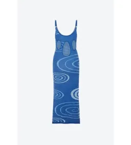 House of Sunny Galaxy Hockney Midi Dress Blue Print Size 10 for rent on The Volte - image 2