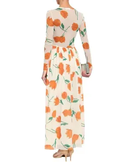 Ganni Tilden Mesh Maxi Dress Floral Size UK 12 for rent on The Volte - image 2