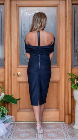 Kevan Jon Akash Midi Dress Navy Size UK 10 for rent on The Volte - image 4