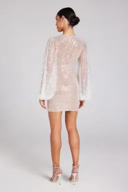 Nadine Merabi Maya Mini Dress White Size UK 14 for rent on The Volte - image 3