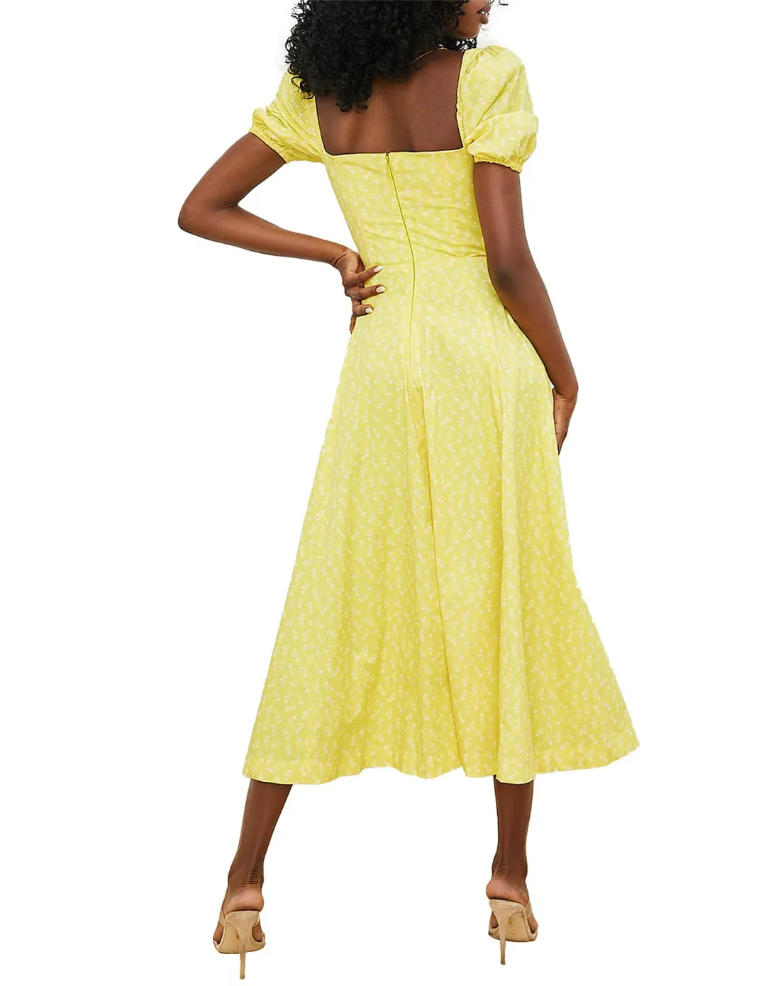 House of CB Tallulah Yellow Midi Dress Size UK 10 for rent on The Volte - main image