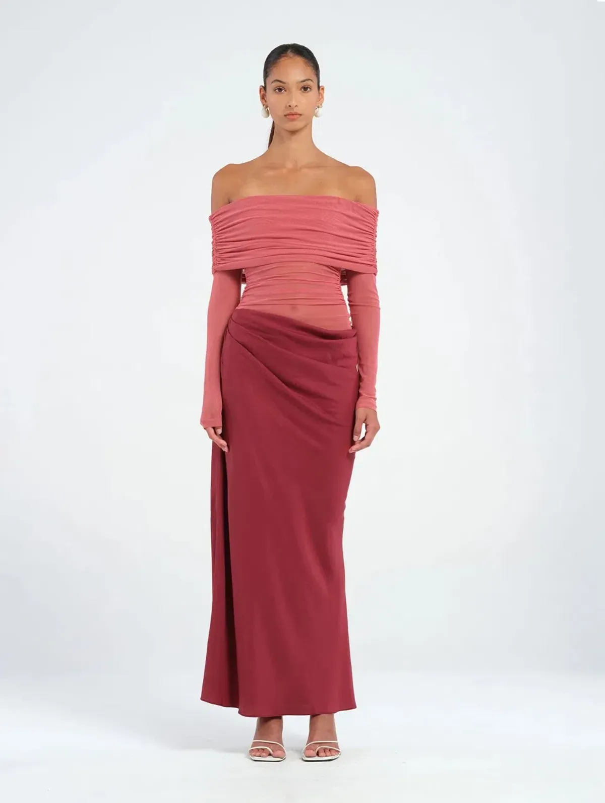 Benni Yasmin Off-Shoulder Maxi Dress for rent on The Volte - main image