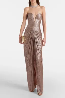 Maria Lucia Hohan Alessandra draped lamé gown for rent on The Volte - image 1