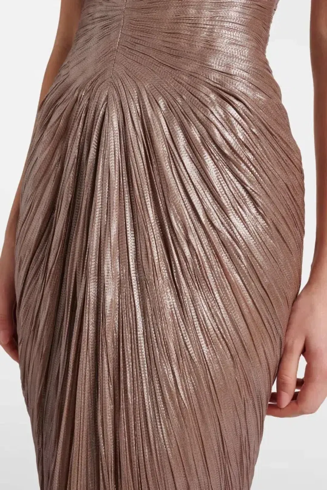 Maria Lucia Hohan Alessandra draped lamé gown for rent on The Volte - main image