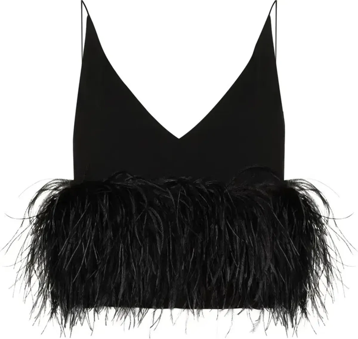 16ARLINGTON Poppy Cropped Feather Cami Top Black Size 12 - Image 3