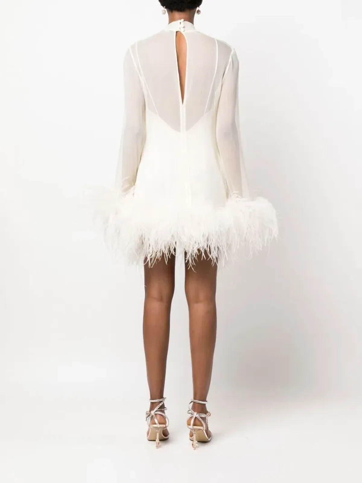 Taller Marmo Gina Mini Dress Ivory Size 10 - Image 3