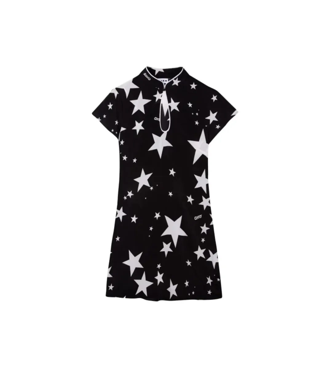 Rixo Lolita Star Mini Dress in Black Print Size UK 10 for rent on The Volte - main image