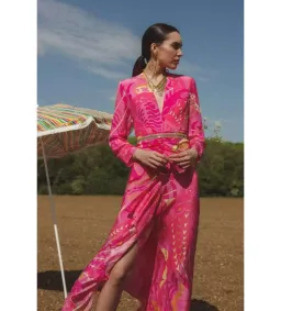 Rixo Rose Psychedelic Butterfly Dress Pink Print Size UK 10 for rent on The Volte - image 3