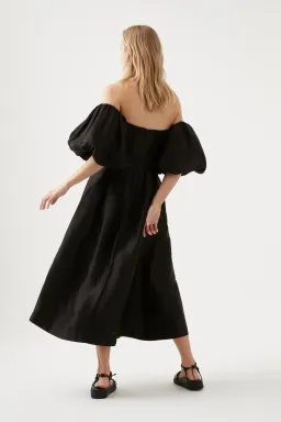 Aje Eugenie Off Shoulder Midi Dress Black Size UK 10 for rent on The Volte - image 3