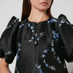 Ganni Jacquard Mini Dress Black Floral Size UK 10 for rent on The Volte - image 5