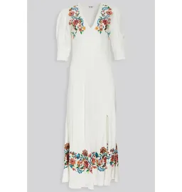 Rixo Carmen Embroidered Midi Dress Floral Size UK 12 for rent on The Volte - image 5
